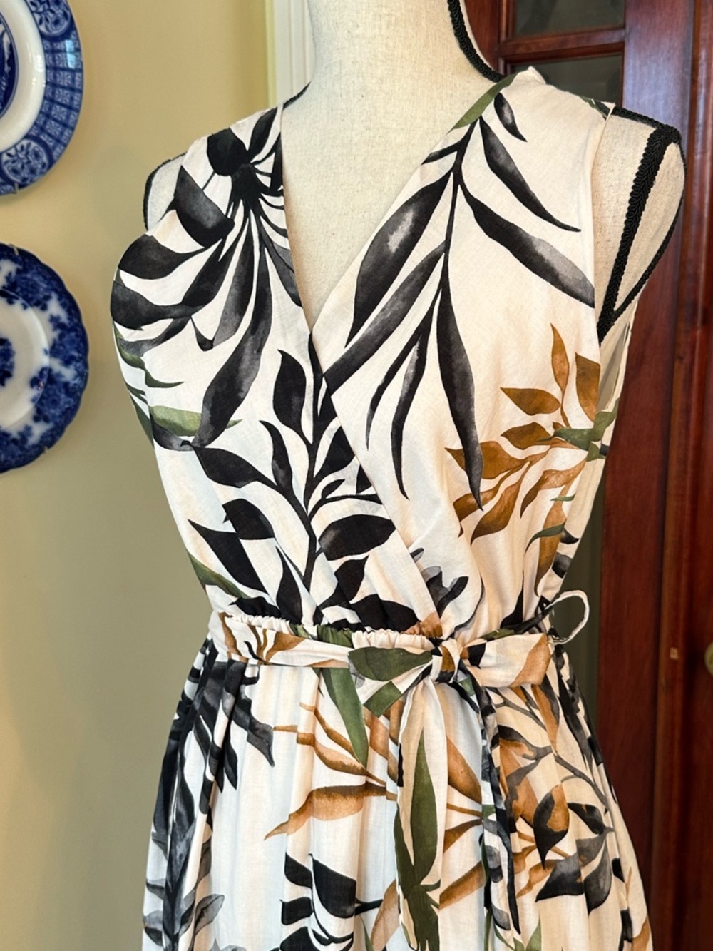 Civico 51 | Tropical Tiered Belted Maxi Dress - Made in Italy, Sz XL, NWT - Picture 4 of 16